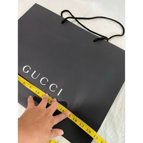 Gucci Reusable Paper Shopping Bag Gift Rope Handle Black 14" x 19" x 6.6" - Picture 3 of 9